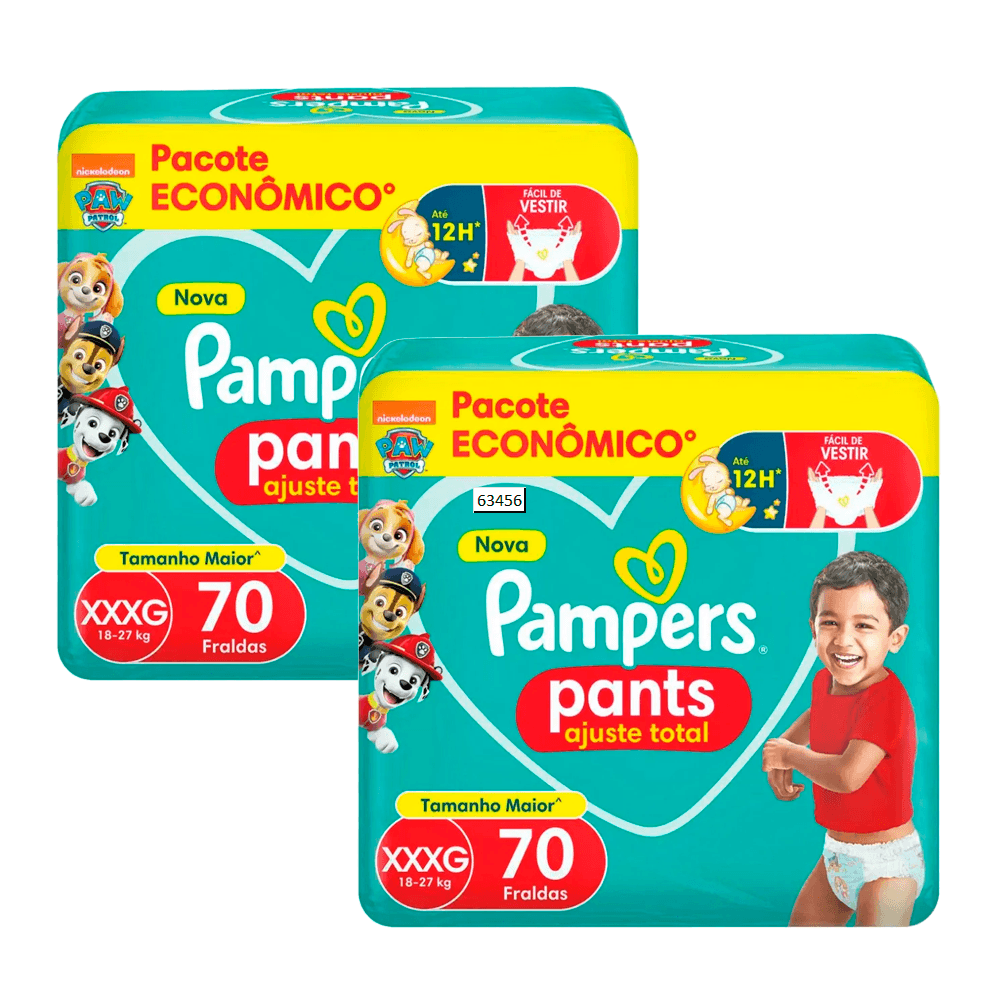 Kit fralda Pampers XXXG 70 unidades