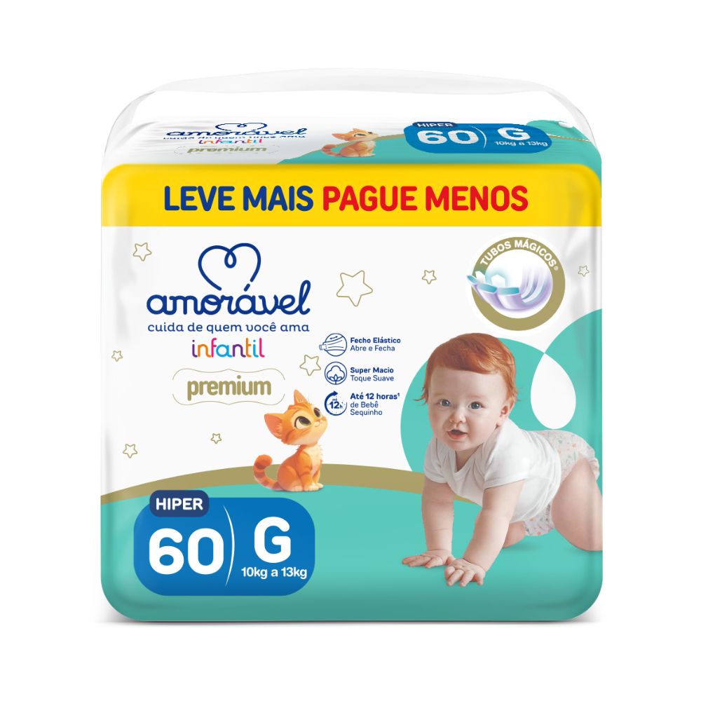 Fralda Amorável G 60 Unidades
