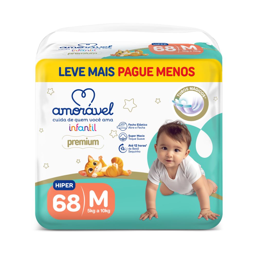 Fralda Amorável 68 Unidades M
