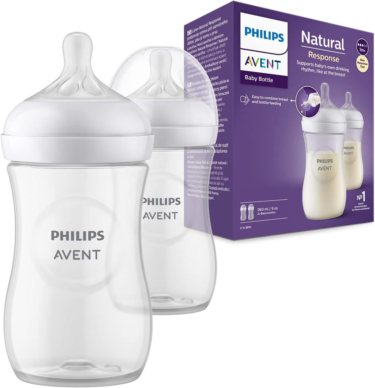Kit Duplo Mamadeira Pétala 3.0 260ml Transparente